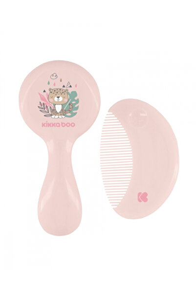 Kikka Boo Set perie si pieptan pentru bebelusi KikkaBoo Savanna Roz cu peri n...