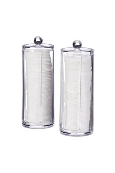 Relaxdays Set de 2 suporturi organizatoare/depozitare dischete de bumbac, acr...