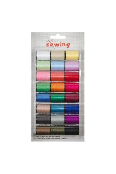 OEM Set ata pentru cusut, 24 papiote, 20 m/papiota, multicolor, poliester
