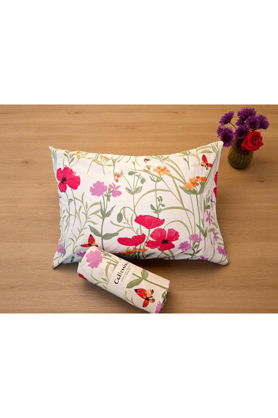 CollessiaHome 100% Cotton Poplin Fitted Single Floral Patterned Elastic Sheet Set Sheet Set