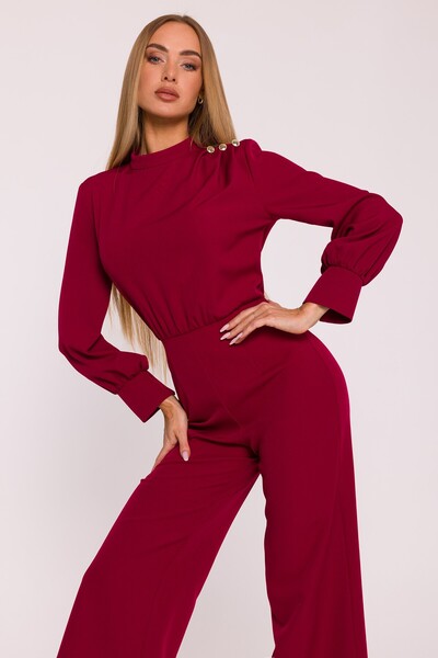Made of Emotion Jumpsuit with stand-up collar and wide trousers