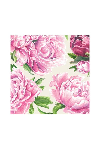 Hester & Cook Peony Cocktail Napkin - pack of 20