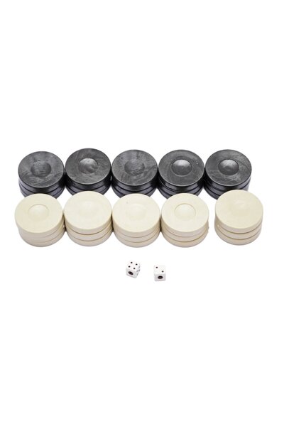 OEM Plastic Checkers for Backgammon Game, Includes Dice