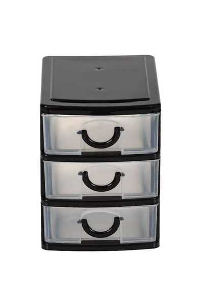 OEM Office Storage Box, Black/Transparent, 11 x 9 x 13 cm