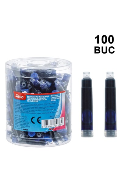 OEM Set Rezerve Cerneala Stilou, 100 Bucati, Albastru