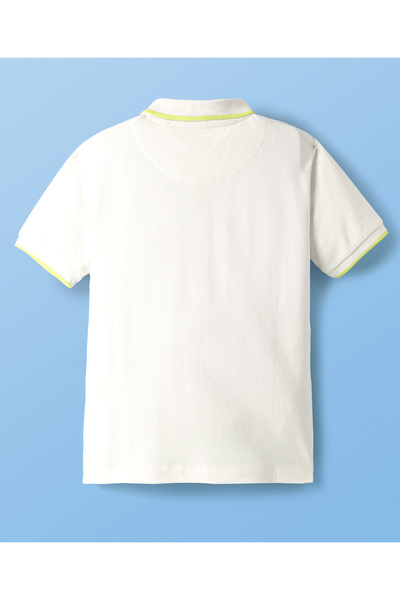 Pine kids Half Sleeves Cut & Sew Color Block Polo Shirt - Neon Green