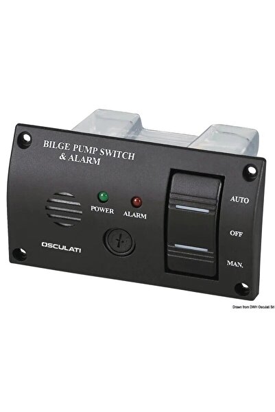 OSCULATI Panel Switch with Audible Alarm for Bilge Pumps, 12-24V, IP43