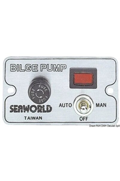 OSCULATI Manual Panel Switch with Fuses for Electric Bilge Pumps, 12-24V, Anodized Aluminum, Manual/Automatic