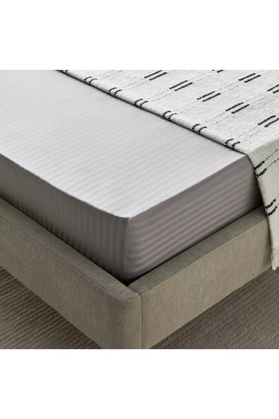 Home Box Hamilton Satin Stripe Twin Fitted Sheet - 120x200+36 cm