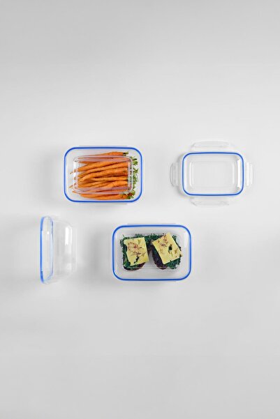 EWs Rectangular 5 Piece Sealed Vacuum Leakproof Airproof Storage Container Set (4000/2300/1400/900/400 ml