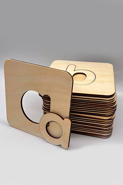 GONCA EĞİTİM Ahşap Alfabe Çizim Şablonu Küçük Harf | Okul Öncesi & İlkokul İç...