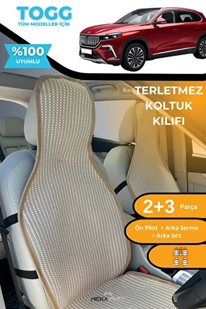 TREND Anti-Slip Auto Seat Protector Cover 5 Pieces for Togg All Models 100% Cotton