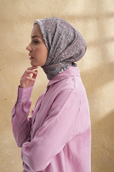 ARMANDA FLOŞ VİSKON JARDIN DESEN EŞARP - SİSLİ PUDRA