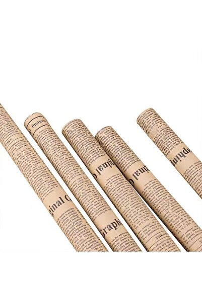 Createur Set 40 Buc Hartie decorativa ambalat model ziar, Maro, Createur, 50x...