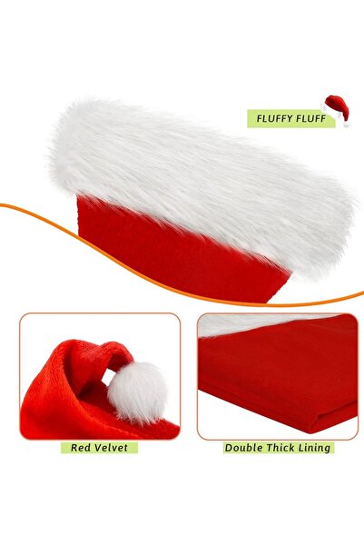 kimystam Căciulă de Moș Crăciun pentru copii, catifea, mărime universală, roșie