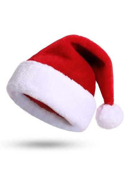 kimystam Căciulă de Moș Crăciun pentru copii, catifea, mărime universală, roșie