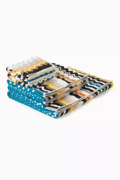 Missoni Banyo Havlusu 5’li Set, Pamuklu & Zikzak Desenli, Lüks & Yumuşak