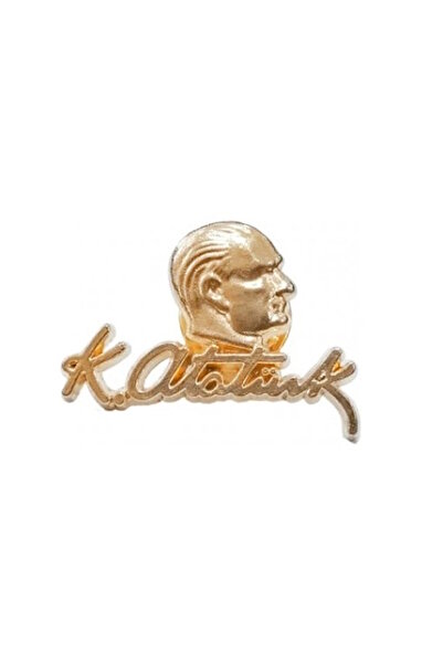 Kenpool Atatürk Imzalı Yaka Rozeti Gold