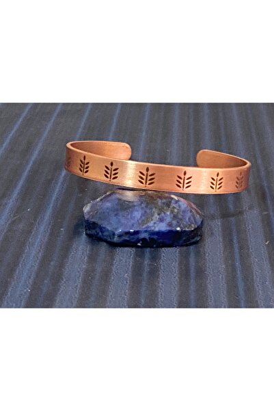 Güney Takı Store Wheat Patterned Copper Bracelet with Prayer, Seal of Solomon...