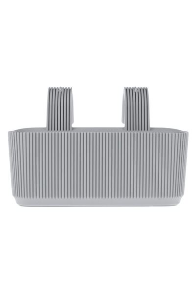 AVA Balcony Railing Planter, Plastic, Gray, 3.2L