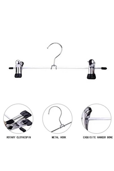 OEM Set 10 Metal Clips Hangers for Skirts and Pants 28 cm ForHouse