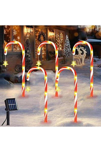 ZGF Decorațiuni cu lumini LED solare, set de 5 bețe cu steluțe