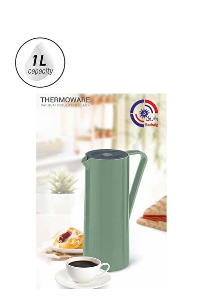 Badraig ترمس شاي وقهوة أخضر/رمادي سعة 1 لتر