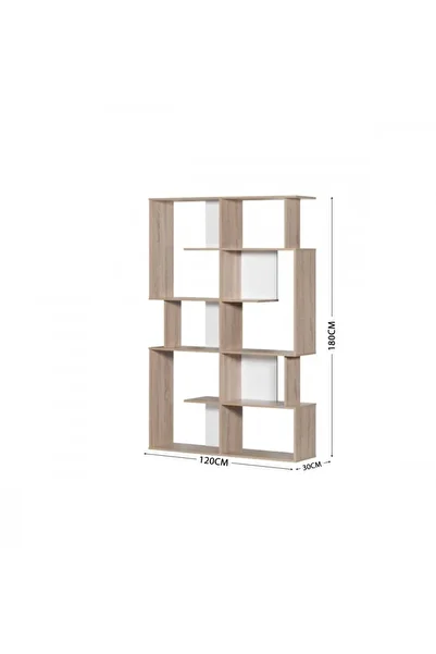 BAITY Open Shelf Unit - Malaysian Wood, Wooden and White