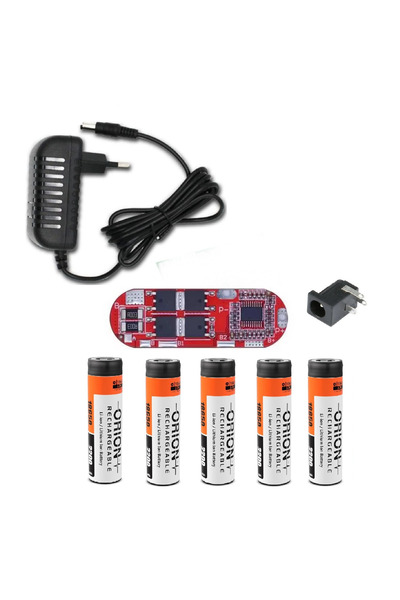 WEKO 5 Adet Orion Li-ion Pil, 5S 25A BMS, 21 Volt 1 Amper Adaptör ve 5,5x2,5 ...
