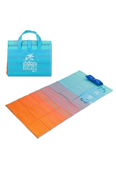 SUMMER Beach Mat with Inflatable Pillow, Foldable and Easy to Carry, 180 x 86 cm