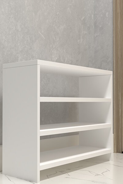 Kenzlife Ayakkabılık Konevi Mat Beyaz Suntalam 050*080*30 Oniki Çift Ayakkabı Kapasitesi Arkalıksız
