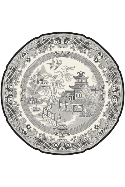 Hester & Cook Set de 12 foi de farfurie din lemn de salcie neagră, tăiate la ...