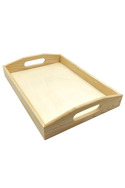Createur Wooden Tray with Handles, Createur, Brown, 20x28cm