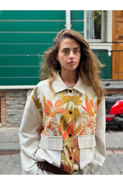 Retrobird Brooklyn Bomber Jacket Women's Leaf Print