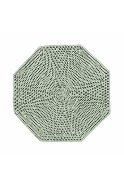 Caspari Covoraș octogonal din ratan în verde 1 covoraș