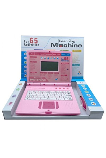 SDX Market Laptop pentru copii cu mouse, 65 de funcții, limba engleză, roz