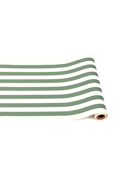 Hester & Cook Dark Green Classic Stripe Runner - 20" X 25"