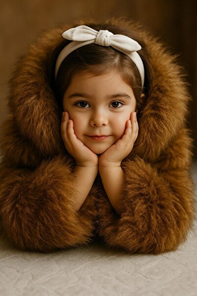 KürkZone Kız Çocuk Kürk Mont Her Yaşa Uygun Ekstra Kalın