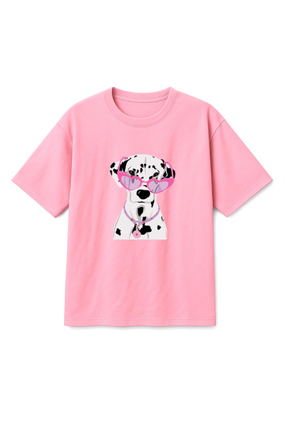 Altair Tr Oversize Pink Unisex Dog Printed T-Shirt T-Shirt