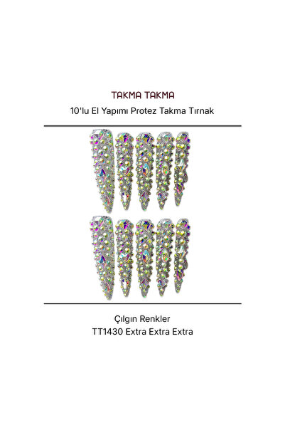 Takma Takma Takma Tırnak Nail Art Beyaz S Beden Extra Extra Extra 10'lu El Ya...