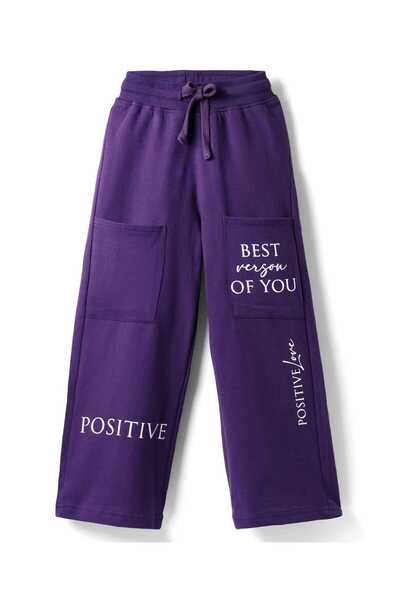 Pine kids 100% Cotton Full Length Track Pant With Front Pockets & Text Print ...