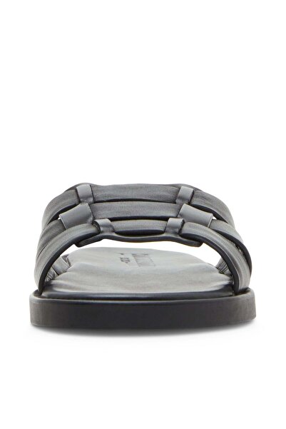 Steve Madden Mens Grayson Black Leather Slides