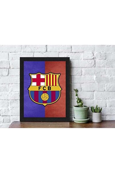 Emoda home Trove ملصق مؤطر لنادي برشلونة لكرة القدم من الخشب الصناعي مقاس A4 ...
