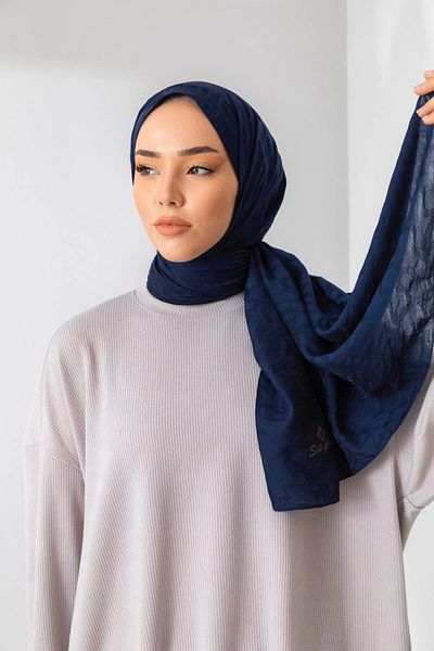 Silk Home Olinda Shawl - Navy Blue