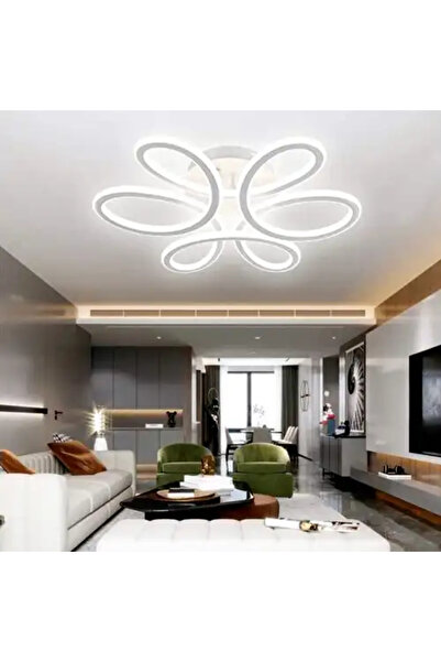 LED CONCEPT LED chandelier with 3 types of light and remote control, white, round, 230W, dimmable, 45x45x14cm