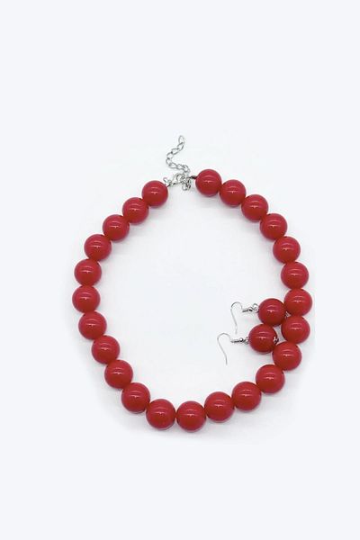 New Obsessions Large Beaded Necklace Earring Set - 20mm Beaded