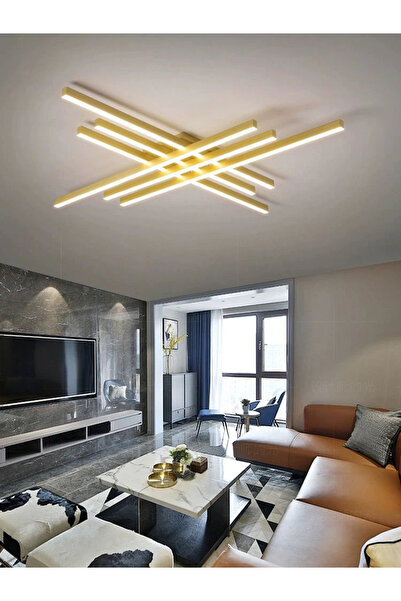 LED CONCEPT LED chandelier with 3 light types and remote control, 146W, dimmable, gold