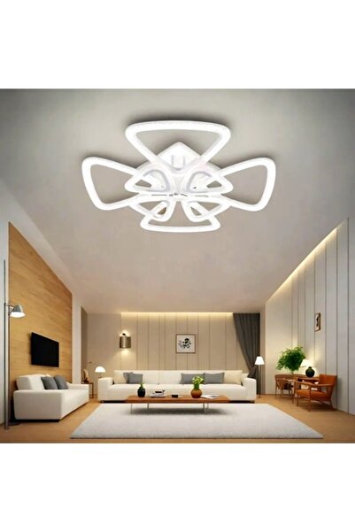 LED CONCEPT LED chandelier with 3 types of light + RGB and remote control, white, square, 95W, dimmable, 68x68x15cm