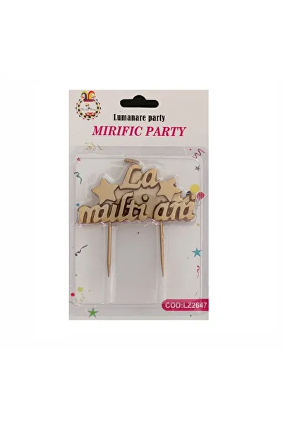 SDX Market Birthday candle for cake, happy birthday, gold, 8.5 cm