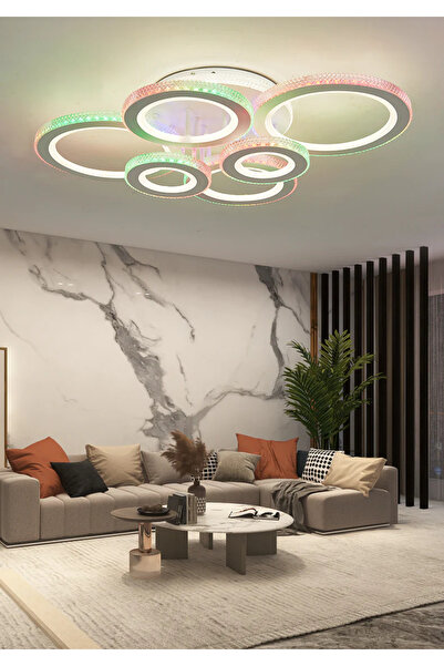 LED CONCEPT LED chandelier with 3 types of light + RGB and remote control, 172W, dimmable, white